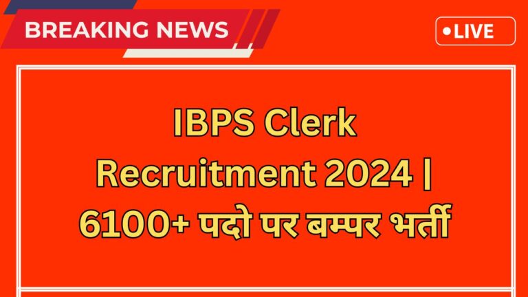 IBPS Clerk Recruitment 2024 6100+ पदो पर बम्पर भर्ती